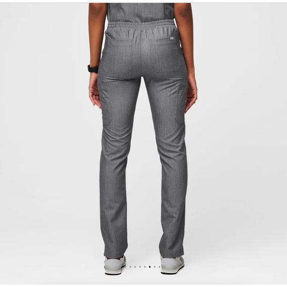 Figs Womens Small Yola Skinny Scrub Drawstring Scrubs Technical Gray Teal Cords - Picture 8 of 14